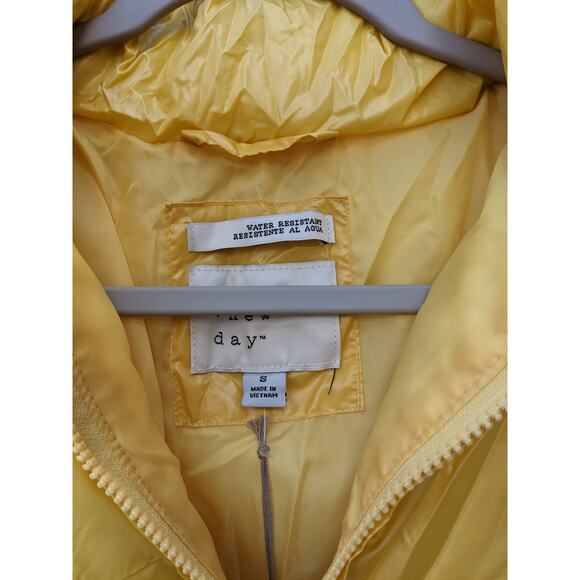 Puffer Jacket Wet Look A New Day Winter Coat Zip Up‎ Puffy Cinch S Yellow Short - Picture 4 of 8